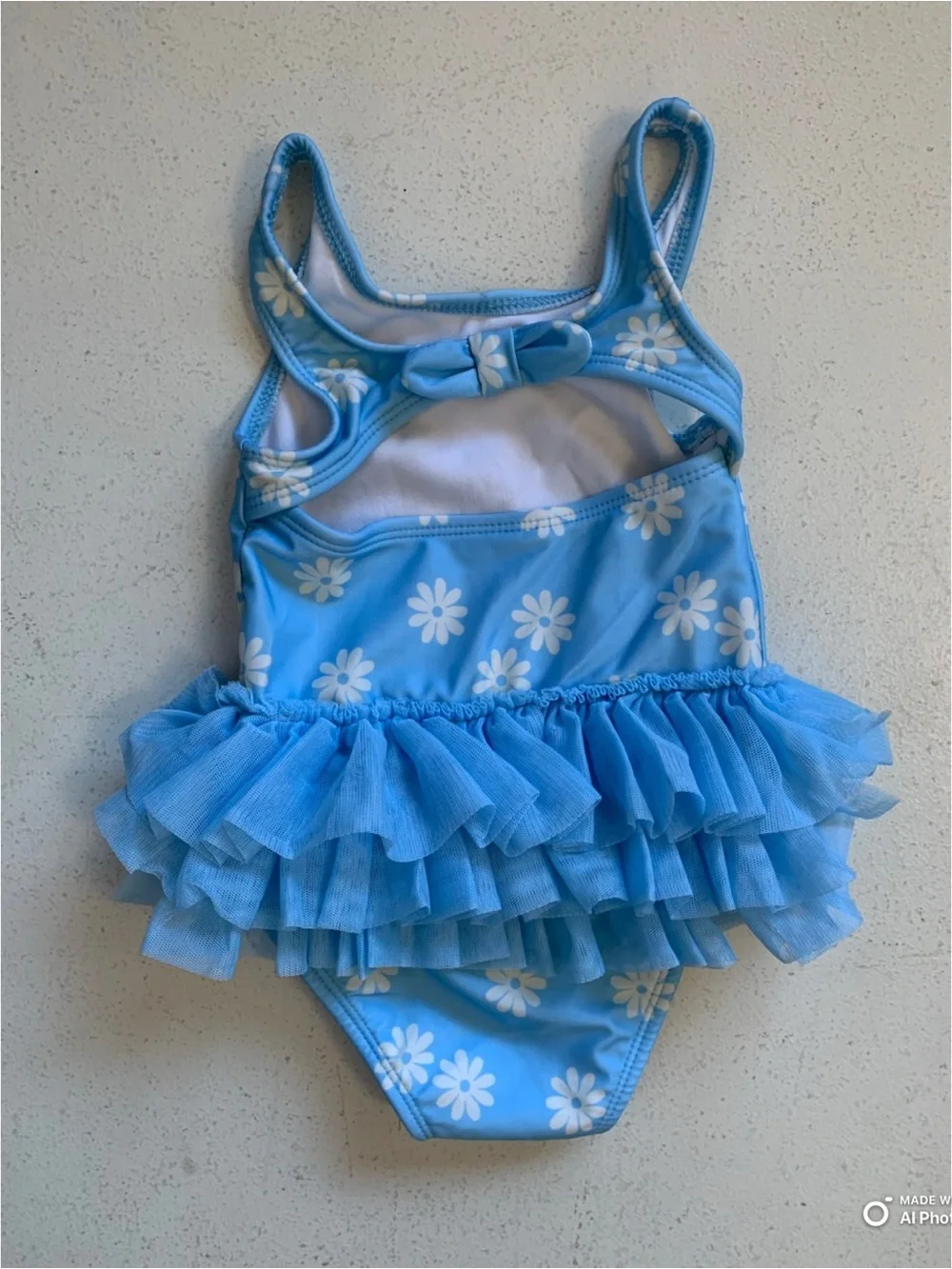 Cat & Jack Girls Blue Flower Tutu One Piece Swimsuit Size 18M NWOT Beach Vacatio